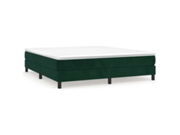 Cama com Molas/colchão 160x200 Cm Veludo Verde escuro MAISON EXCLUSIVE