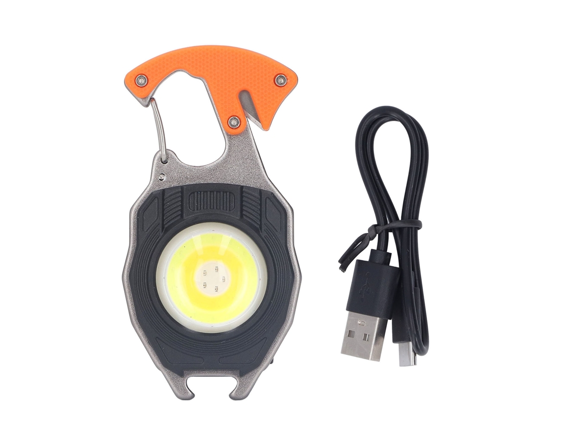 2026 linterna Led Portátil Multifuncional com Chaveiro, Abertura de Garrafas e Isqueiro, Carregável Usb Tipo C, 3 Modos de Luz