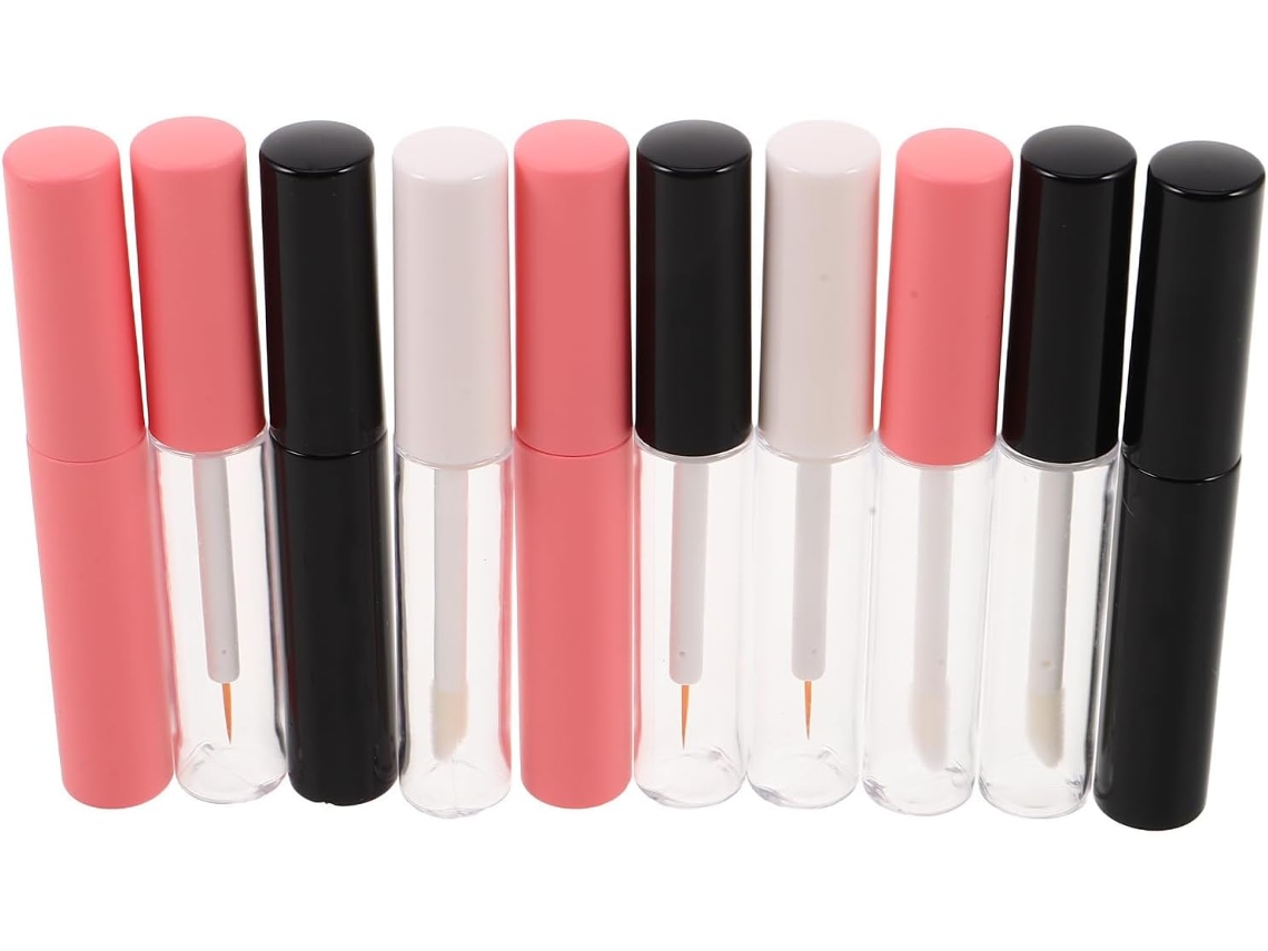 Conjunto De 10 Frascos De Plástico Para Brilho Labial