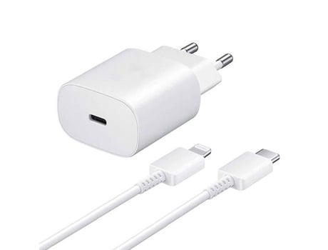 Carregador Rápido Usb-C 25W Cabo Usb-C para Lightning para Iphone Xsmax 6 5 Cor Branco VISIODIRECT -