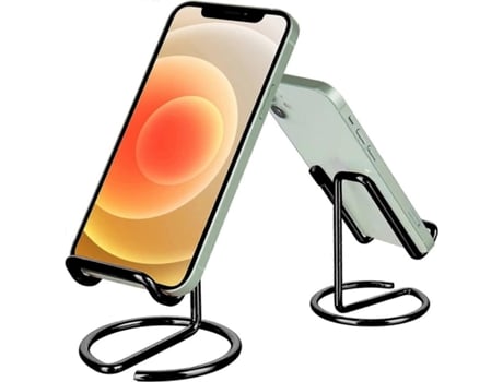 Suporte De Mesa Para Celular. Lindo Suporte De Metal Preto E Dourado Rosé Para Celular, Acessório De Mesa, Compatível Com Todos Os Celulares.