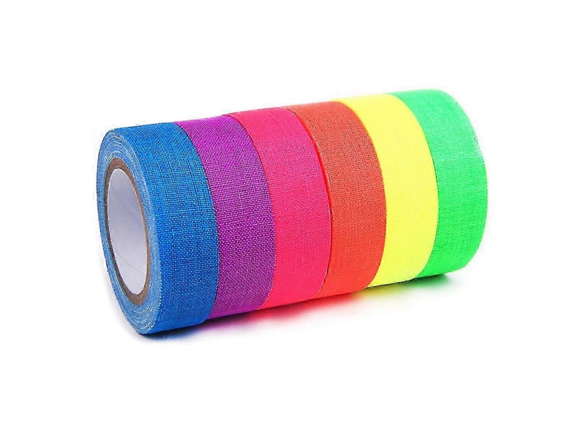Fita Adesiva Fluorescente Reativa À Luz Negra Uv, Fita Adesiva Luminosa Noturna, Fita Que Brilha no Escuro, Neon. GOKOCO