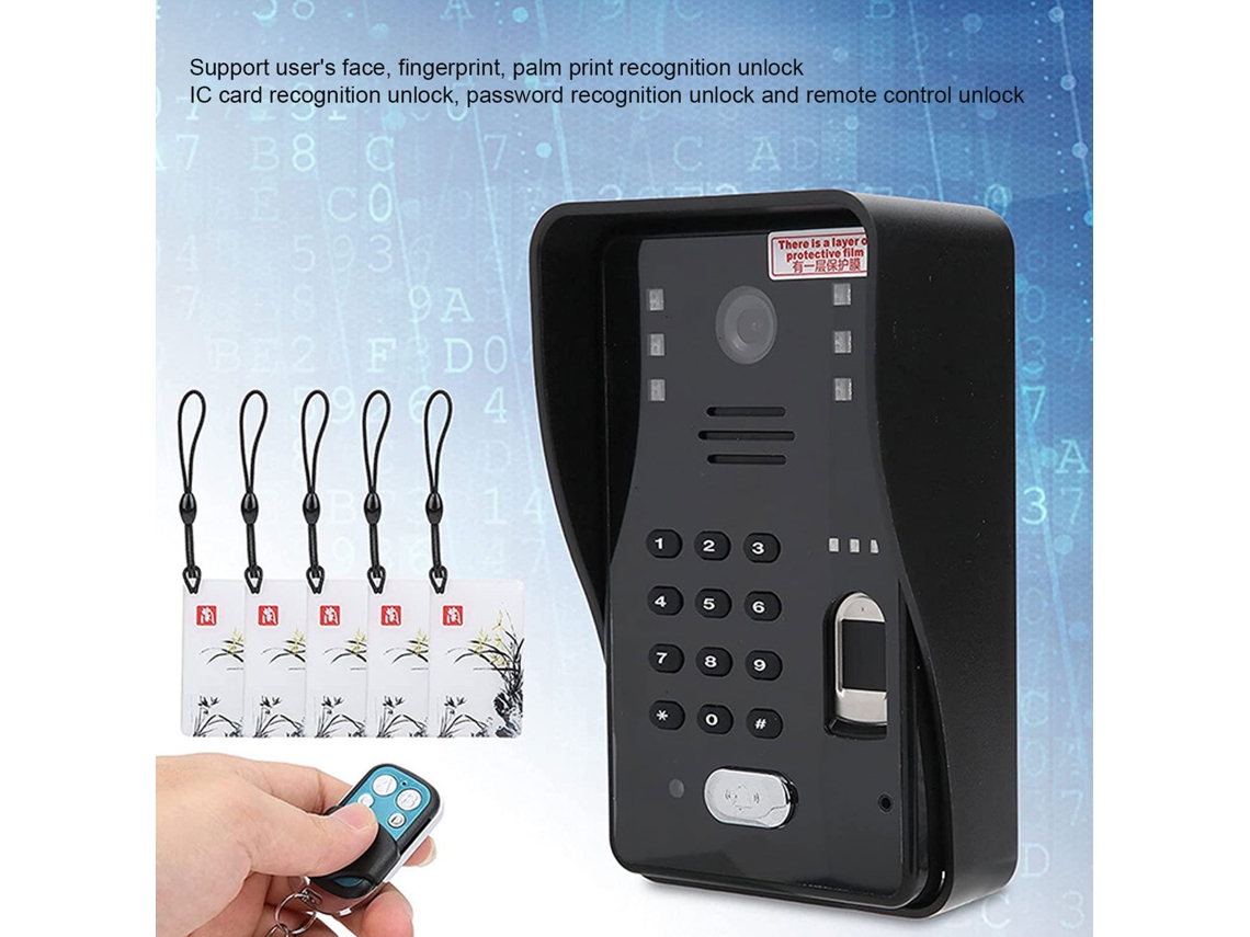 Câmera Interfone Inteligente Fio Wifi 7 com Visão Noturna Ângulo Largo Controle Táctil Plug Au