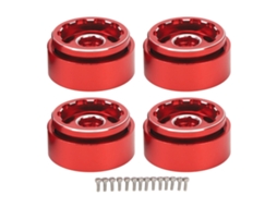Mali 4pcs Rodas de Bloqueio de Pérola para Carro Rc 1.0 Polegada Alumínio Resistente Ao Desgaste para Traxxas 1/18 Vermelho