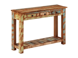 Vidaxl Mesa Consola 110x30x76 Cm Madeira Recuperada Maciça