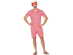 Fato de banho estilo retro vermelho dos anos 50 para homens