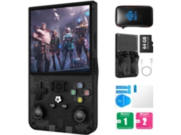 Console de Jogos Portátil Retrô R36max com Tela Ips Hd 4,0 Polegadas, Sistema Linux, Compatível Mais 30 Emula Dores e Cartão Tf 64 Gb VONKELIOS