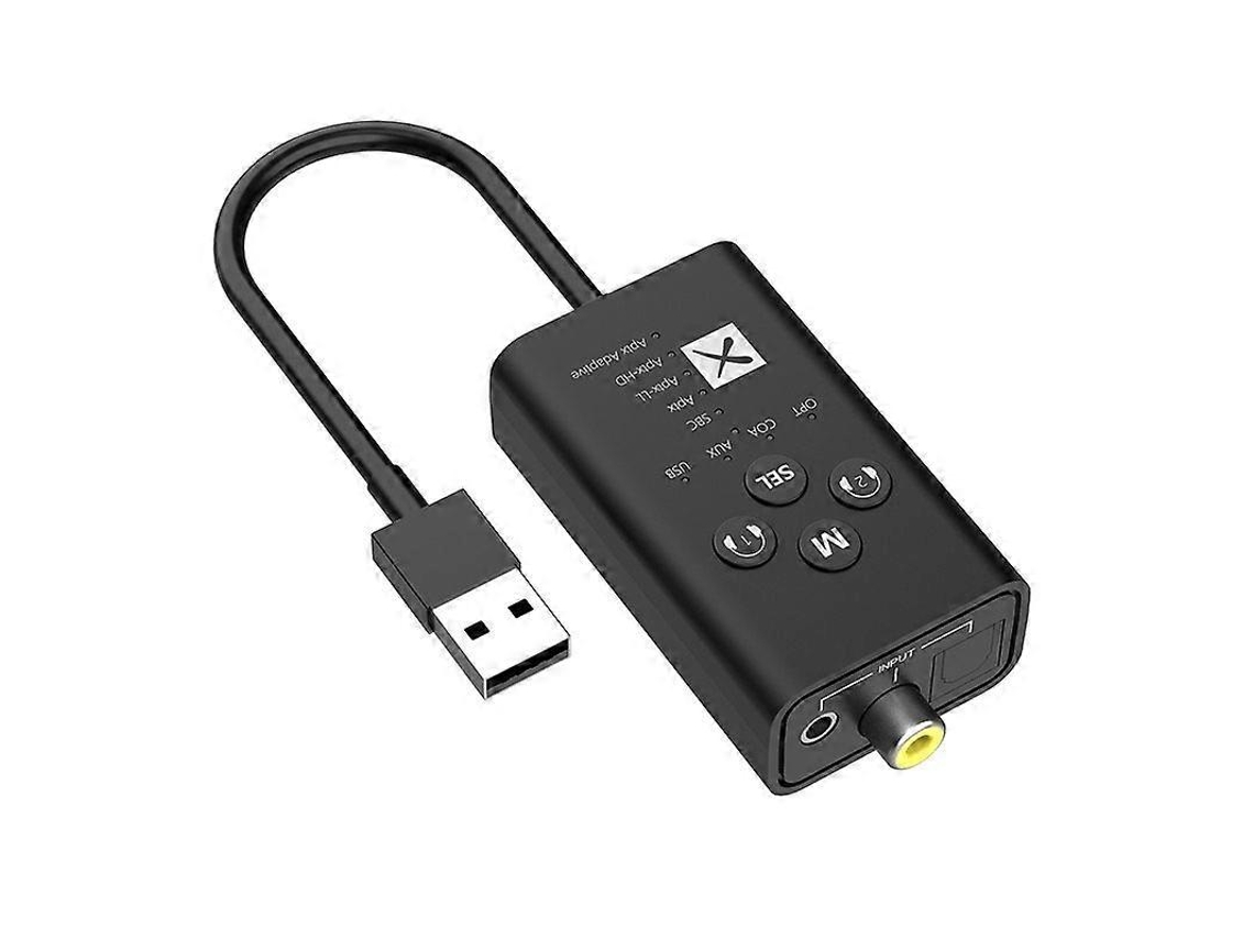 Transmissor de áudio de baixa latência T9 Bluetooth 5.2, suporte para fibra óptica coaxial Aptx com cabo USB Slowmoose
