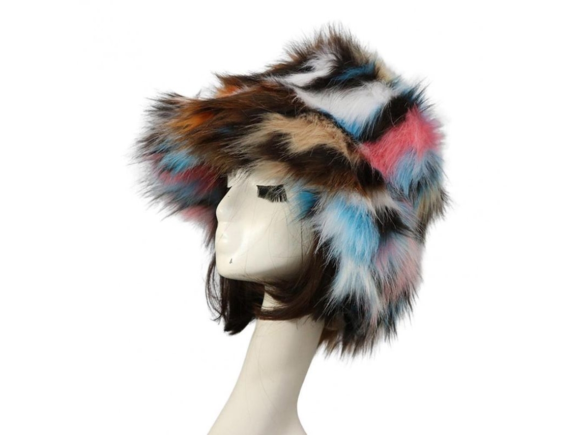 2026-gorro De Pescadora Mujer Oversize Con Aros Anchos Y Protección Para Orejas, Pelo Falso Suave Y Calientito Para Invierno Azul Cielo