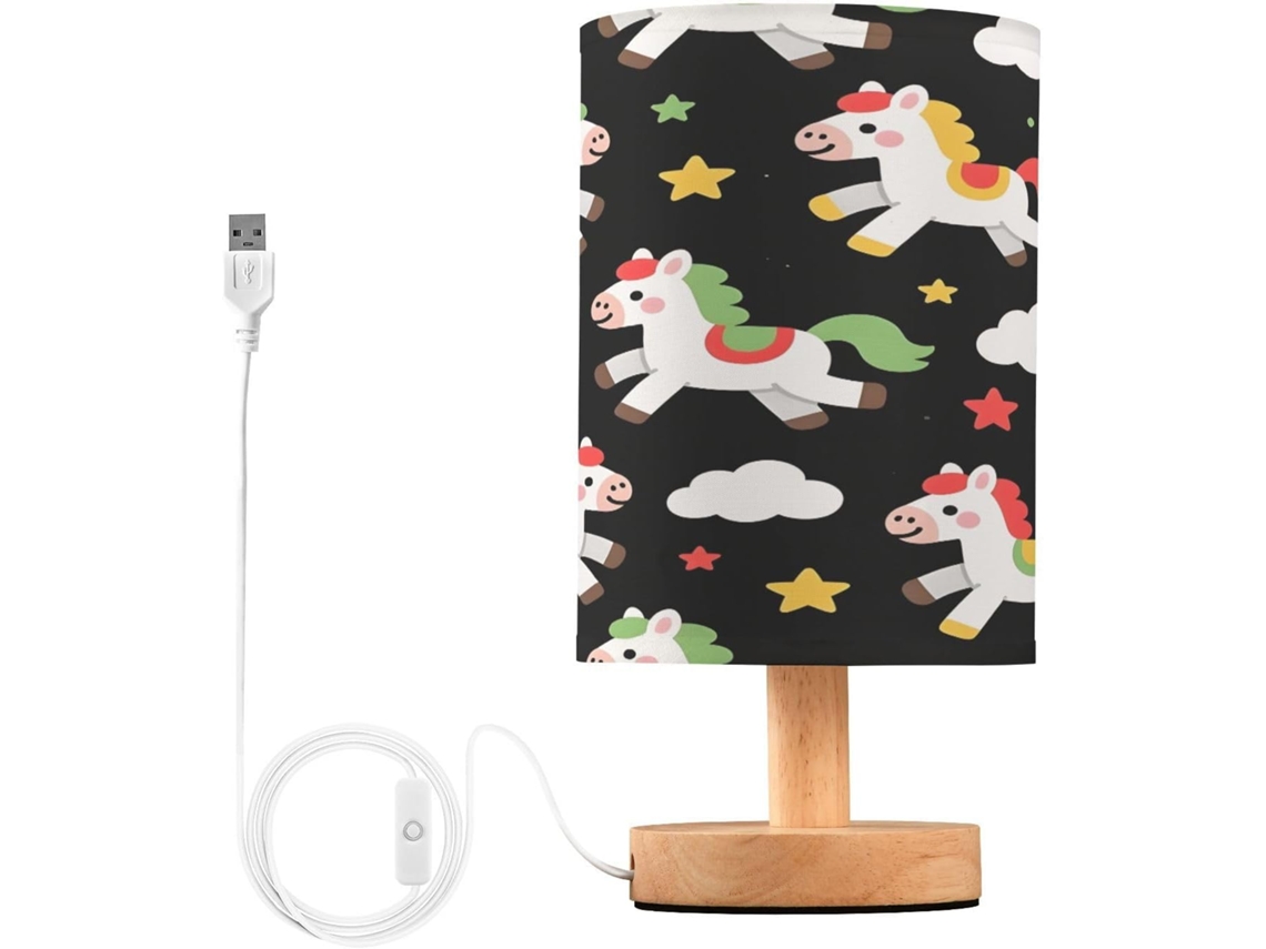 Abajur De Cabeceira Em Formato Cavalo Para Quarto, Com Portas De Carregamento Usb C, Luminária De Cabeceira Led