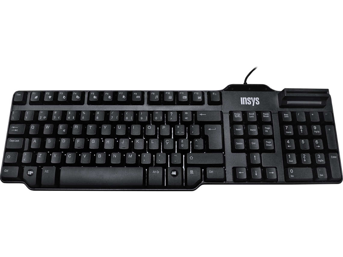 Teclado SmartCard INSYS USB Black - PT
