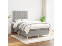 Vidaxl Cama Com Molas/colchão 120x200 Cm Tecido Cinza-claro