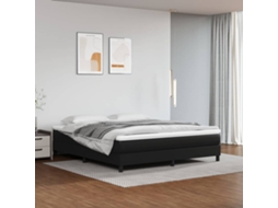 Vidaxl Estrutura De Cama Com Molas 180x200 Cm Couro Artificial Preto