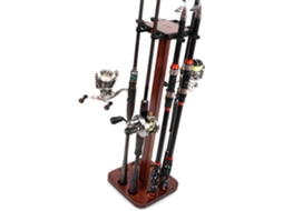 Suporte Vertical para Varas de Pesca Feito de Madeira SFUSHOS