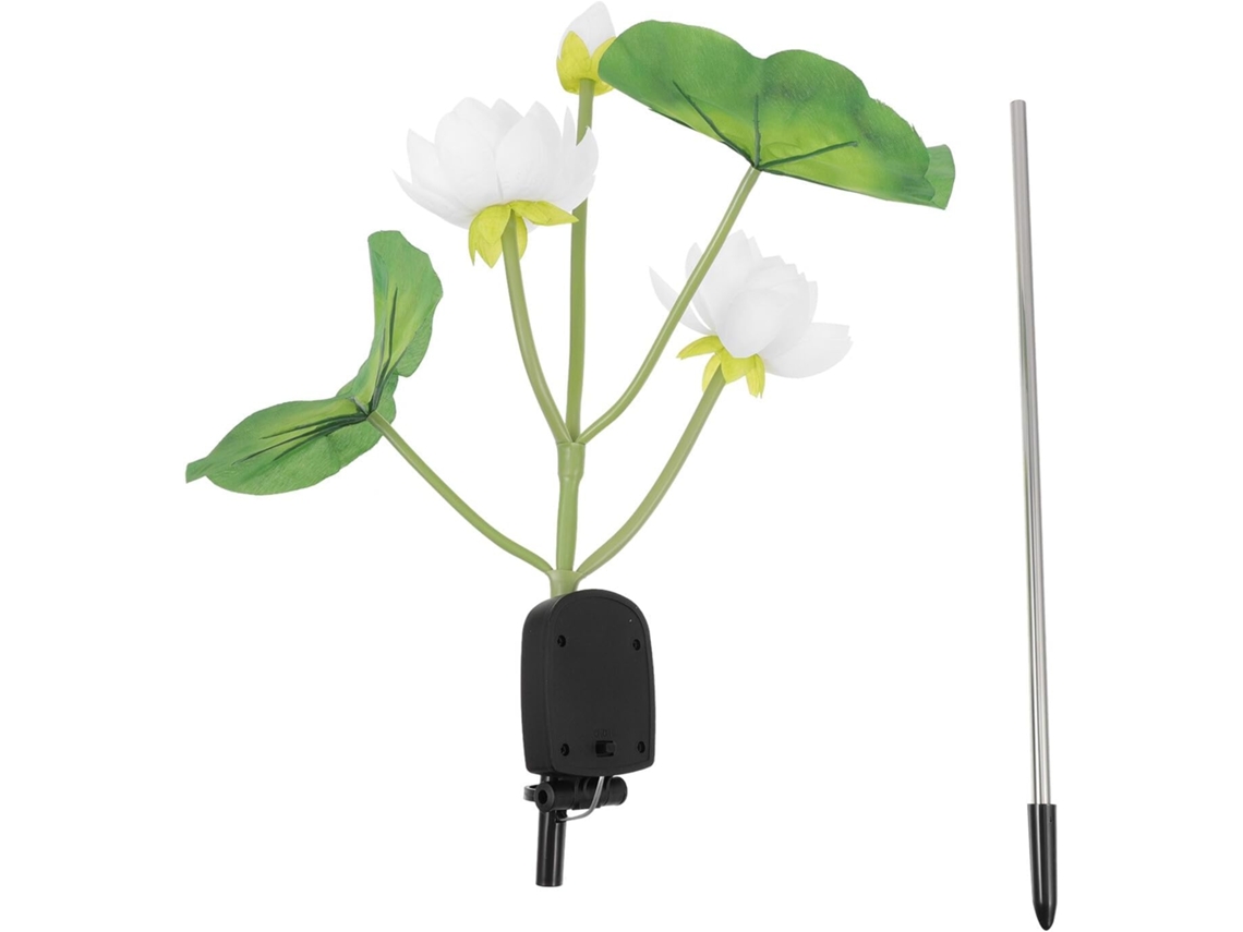 Luminária Solar De Led Em Formato De Lótus Para Uso Externo, Ideal Para Decoração De Jardins E Gramados.