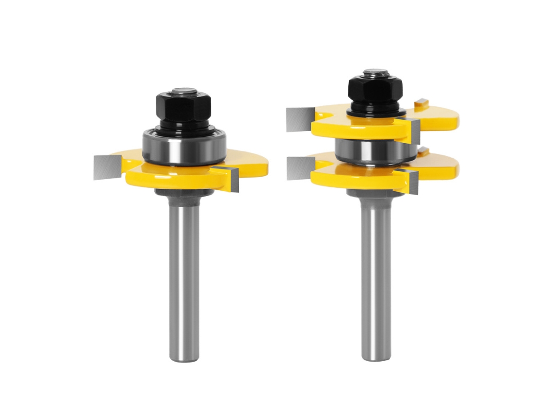 Fresa para Meia esquadria com Travamento a 45° + Fresa de Língua + Rasgo X001 (6,35 mm)