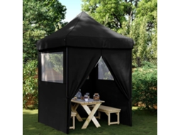 Vidaxl Tenda P/ Festas Pop-up Dobrável Com 4 Paredes Laterais Preto