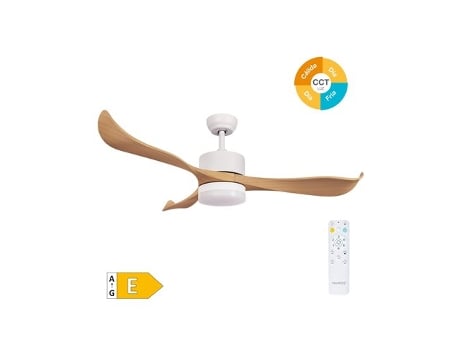 Ventilador De Teto Kota Com Luz Led Regulável E Controle Remoto Branco Niaros (29w 3cct 1534lm)