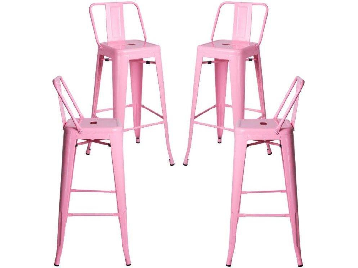 Pack 4 Bancos Torix Encosto 100 Cm - Rosa