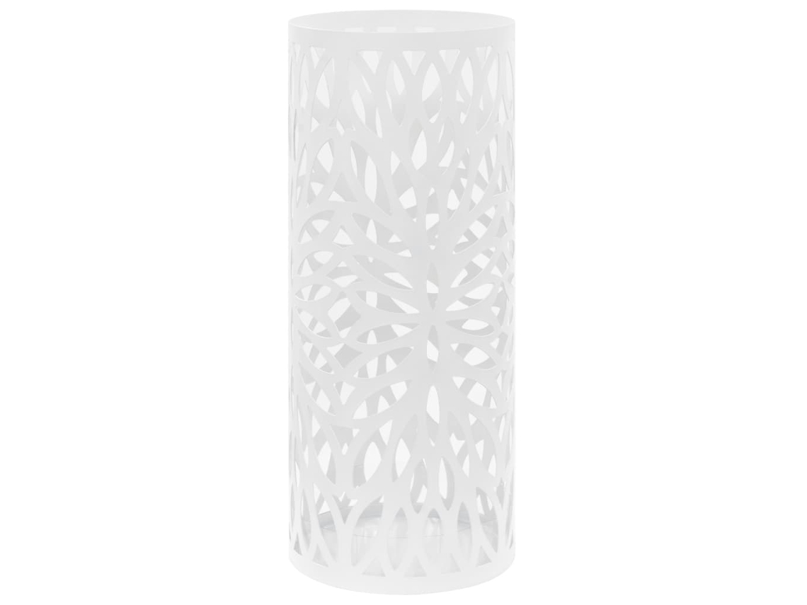 Vidaxl Suporte Para Guarda-chuvas Com Folhas Em Aço Branco