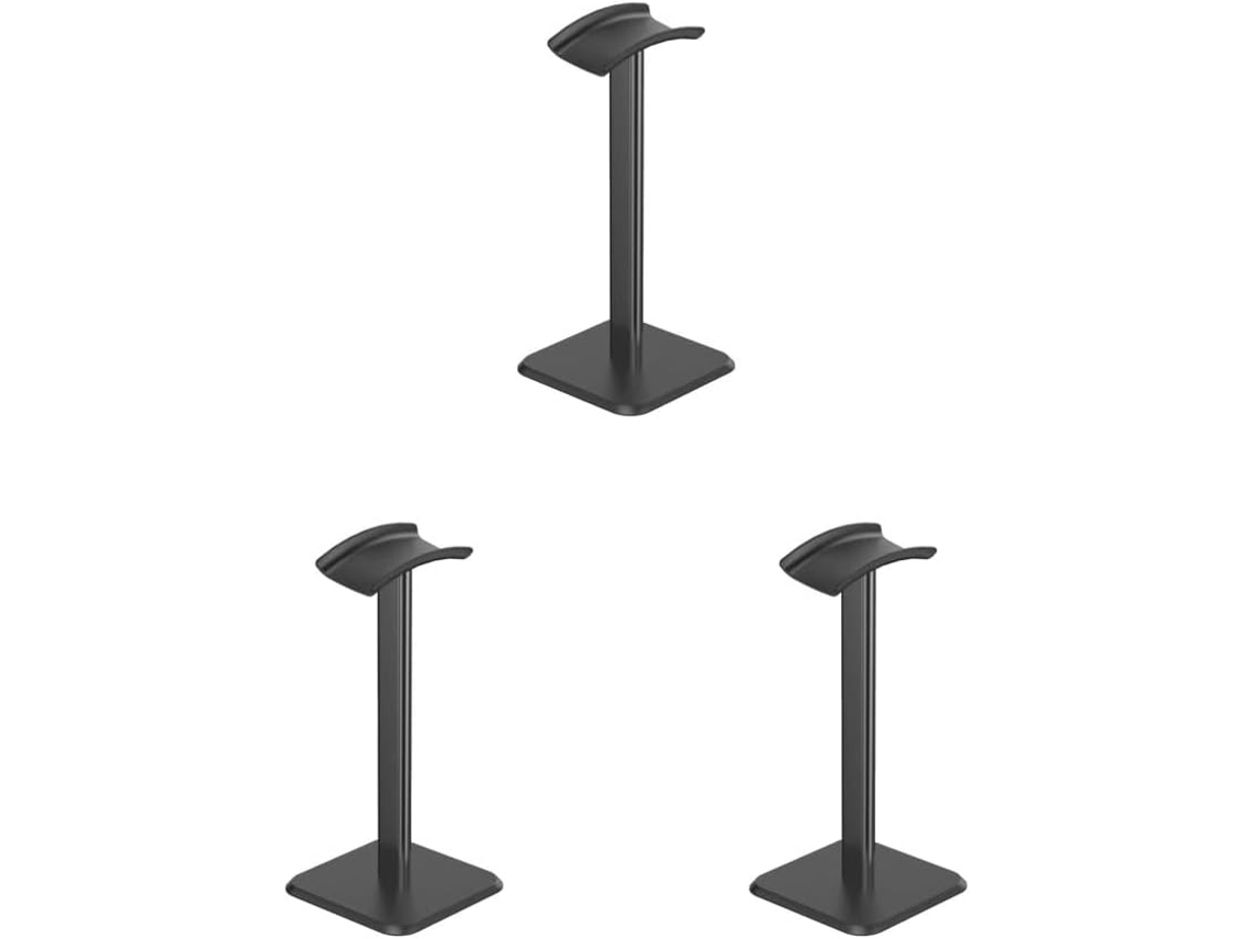 Lot De 3 Supports De Casque En Aluminium Pour Dj Gamer Noir 10,5 X 10,5 X 22 Cm