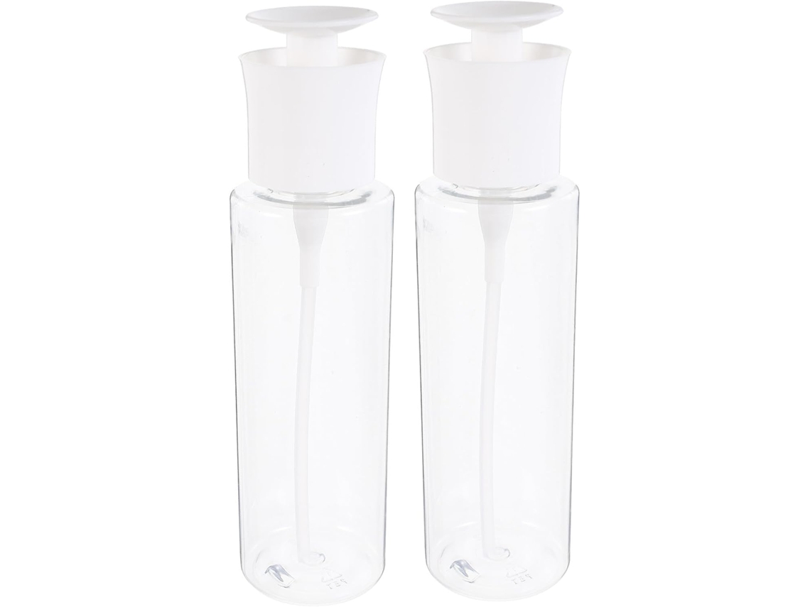 Conjunto De 2 Frascos Com Bomba Dosadora Recarregáveis Em Pp E Pet, Compactos E Fáceis De Apertar, Ideais