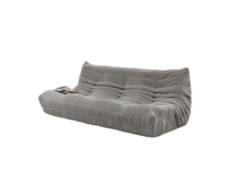 Loveseat Togo Cinza Claro Sem Montagem Conforto em Espuma de Dupla Camada Apoio Ergonómico Estofamento de Tecido de Toque Suave SOFTEVA