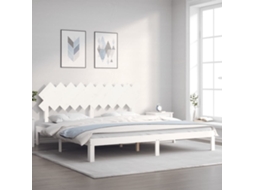 Vidaxl Cama Sem Colchão 200x200 Cm Madeira de Pinho Maciça Branco
