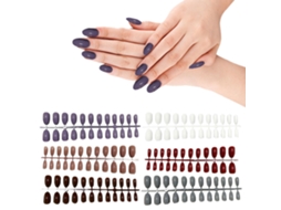 Conjuntos De Unhas Postiças De Comprimento Médio Unhas Postiças Curtas Para Meninas -Estilo 4 ZMDECQNA 12 Un