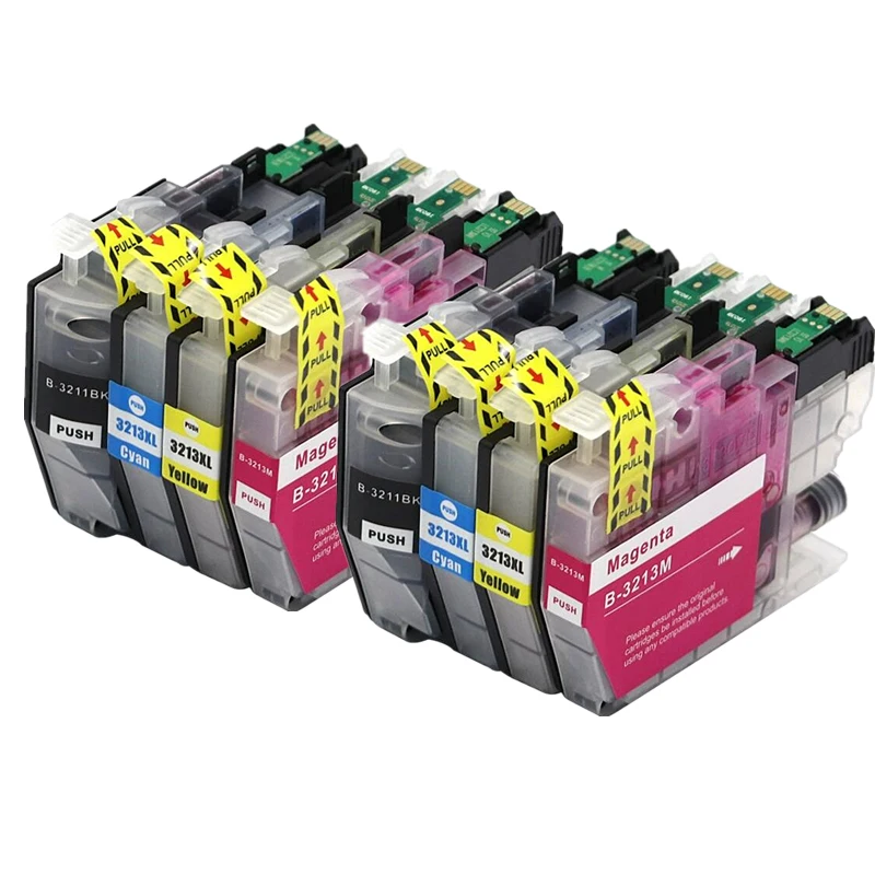 Conjunto de 2 Tinteiros Lc3211 e Lc3213 para Brother Lc3211xl Lc3213xl Dcp j572dw Dcp j772dw Dcp j774dw Mfc j491dw MDUG