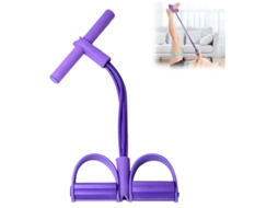 Banda De Resistência Pedal Com Tubo Quádruplo – Treinador Abdominal – Banda Fitness Multifunções – Exercícios Abdominais – Látex/plástico – Roxo