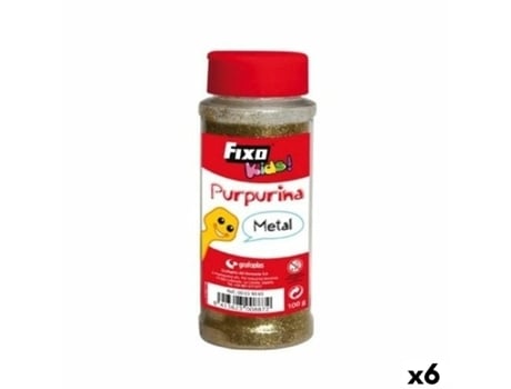Purpurina Fixo Prateado 100 G (6 Unidades)