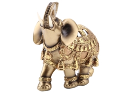 Estátua Elefante Dourado Feng Shui Riqueza