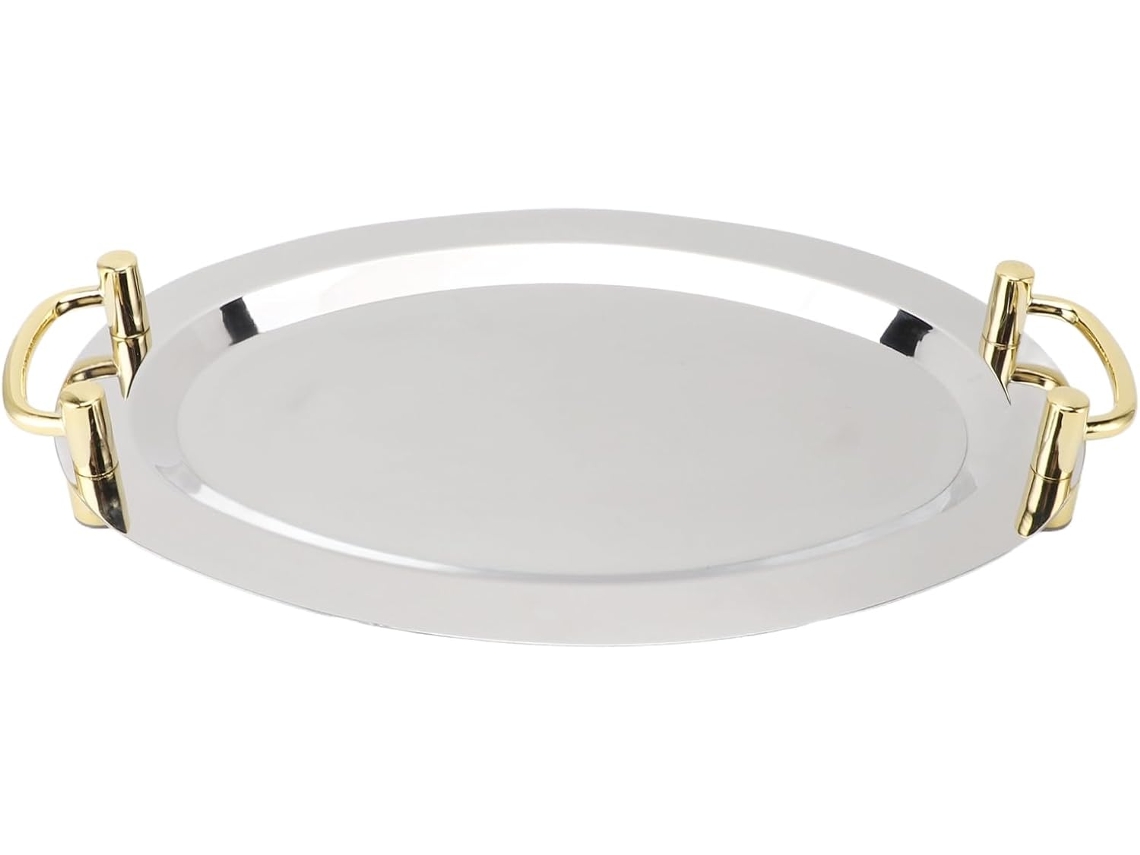 Bandeja De Servir Em Aço Inoxidável Com Alça, Multifuncional, Portátil, Bandeja De Metal Para Servir Gokoco