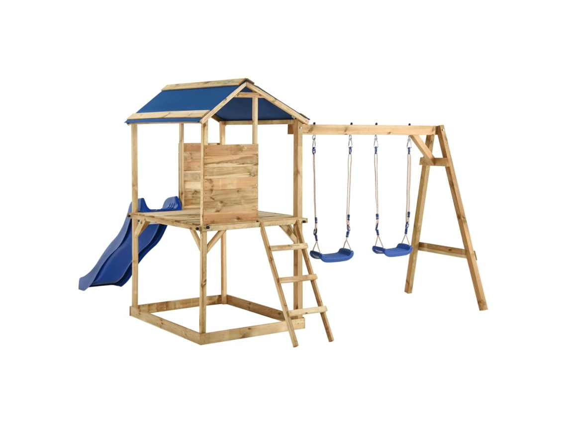 Outdoor Playset, Outdoor Playsets Vidaxl Multicolor Madeira De Pinho Impregnada