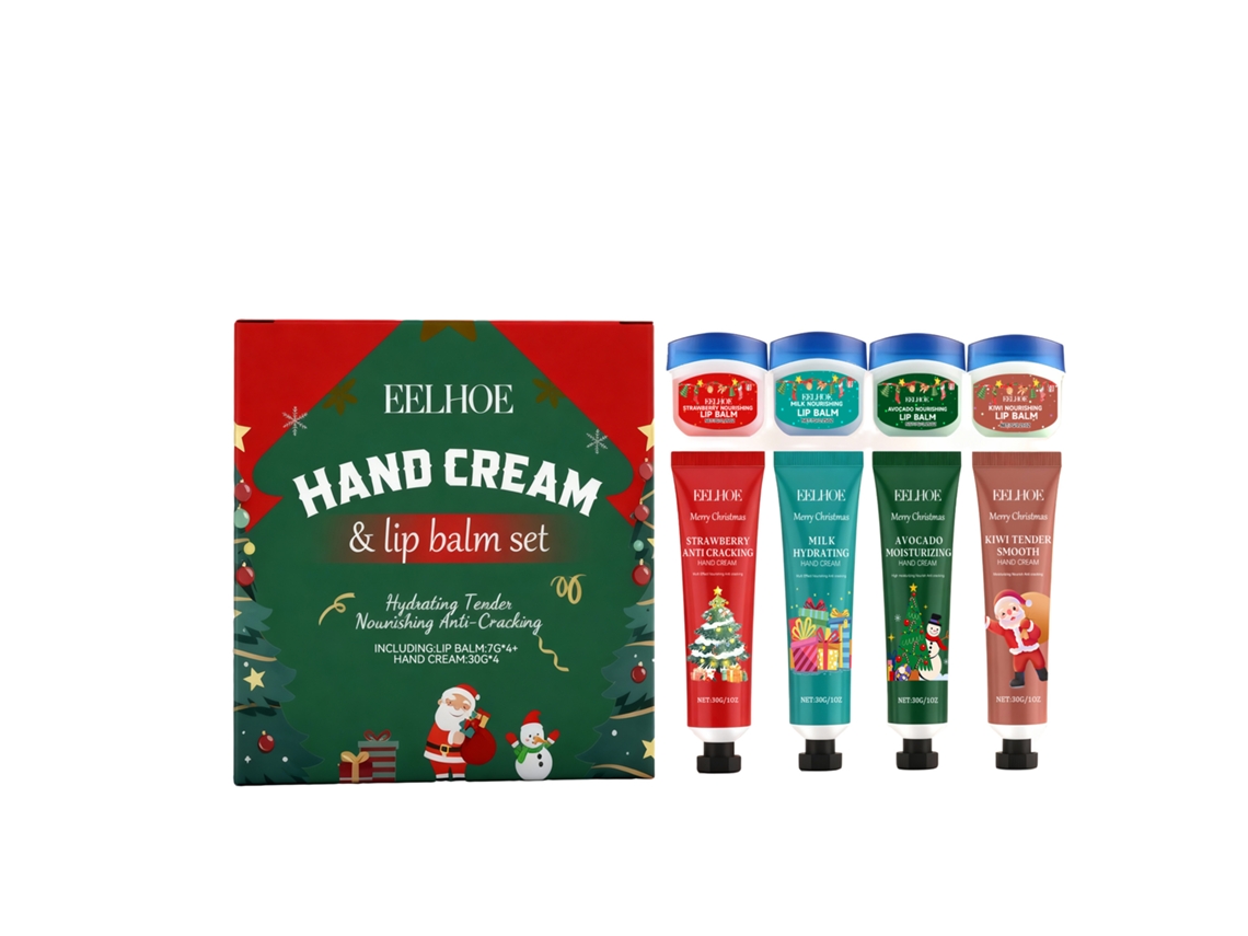 Kit Creme Mãos Bálsamo Labial Natal