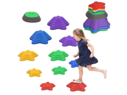 Conjunto De Pedras De Equilíbrio Para Crianças A Partir De 3 Anos,11 Pedras,antiderrapantes,suporta Até 80 Kg,com Design De Estrela-do-mar.