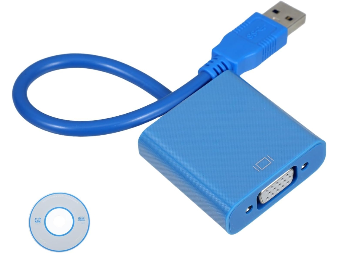 Cabo Adaptador Usb Para Vga Para Monitores, Dispositivos Usb E Telas Externas Gokoco (azul)
