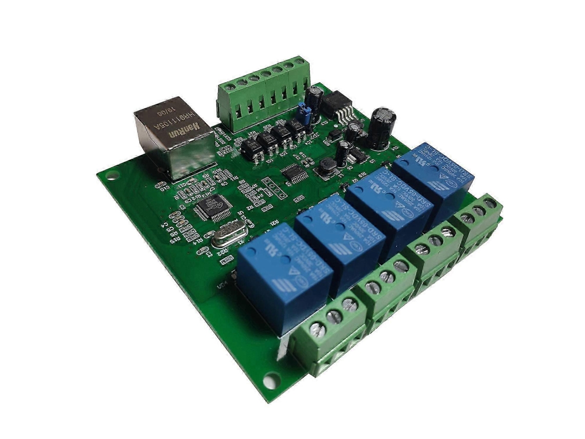 Placa de Controle Remoto Web LAN Ethernet RJ45 TCP/IP com 4 Canais de Relé UDP W5500 (azul)