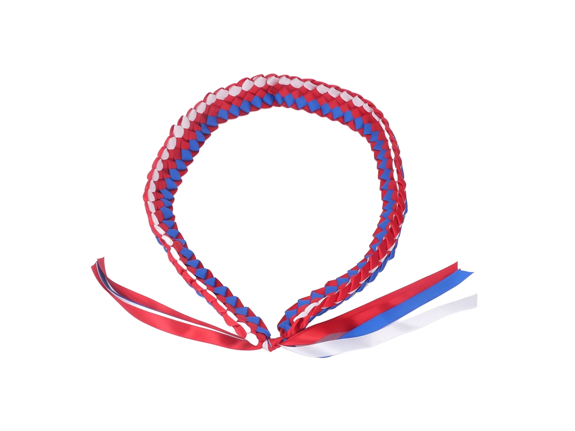 Lai de Graduação 120cm Ajustável 4 Fios Trançados Vermelho Azul Branco