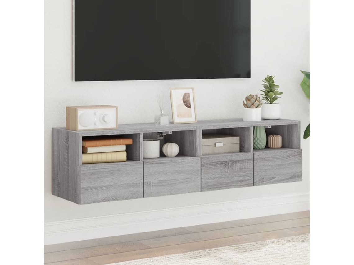Vidaxl Móveis Parede P/ Tv 2pcs 60x30x30cm Deriv. Madeira Cinza Sonoma