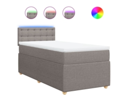 Box Spring Bed, Box Spring Beds Vidaxl Cinzento-acastanhado Tecido (100 X 200 Cm)