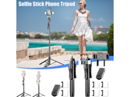 Lurelia Tripé Extensível Para Telemóvel Bluetooth 2,1 M 35,5 Cm 215 Cm 13,98 Polegadas Flexível Rotação 360° Sem Fios Preto