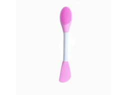 Pincel Aplicador De Máscara Facial De Duas Pontas, Roxo Claro, Silicone E Abs, Higienização E Massagem Profunda