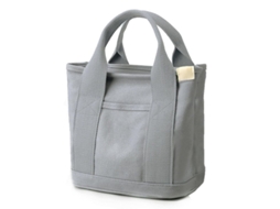 Bolso Tela Mujer Con Cremallera Y Bolsillos Internos Grande Capacidad Gris Gris