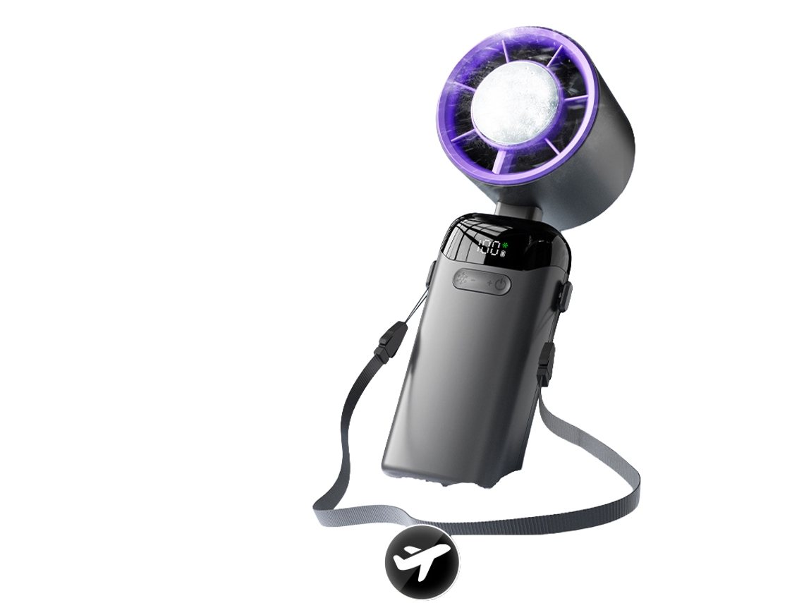 Laxiscreed Mini Ventilador Portátil Com Usb E Display Digital Para Uso Ao Ar Livre E Resfriamento Rápido