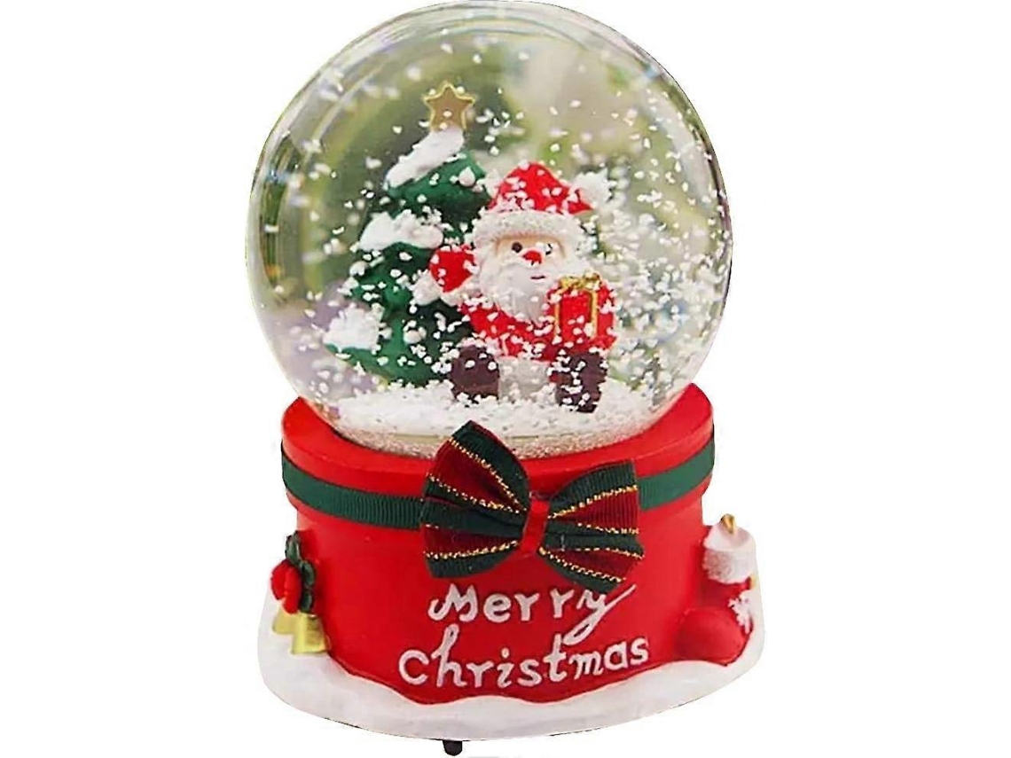 Globo De Neve Luminoso, Globo De Cristal, Caixa De Música De Natal, Presente Com Base De Resina Hengjian