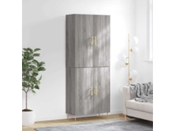 Vidaxl Armário Alto 69,5x34x180 Cm Derivados De Madeira Sonoma Cinza