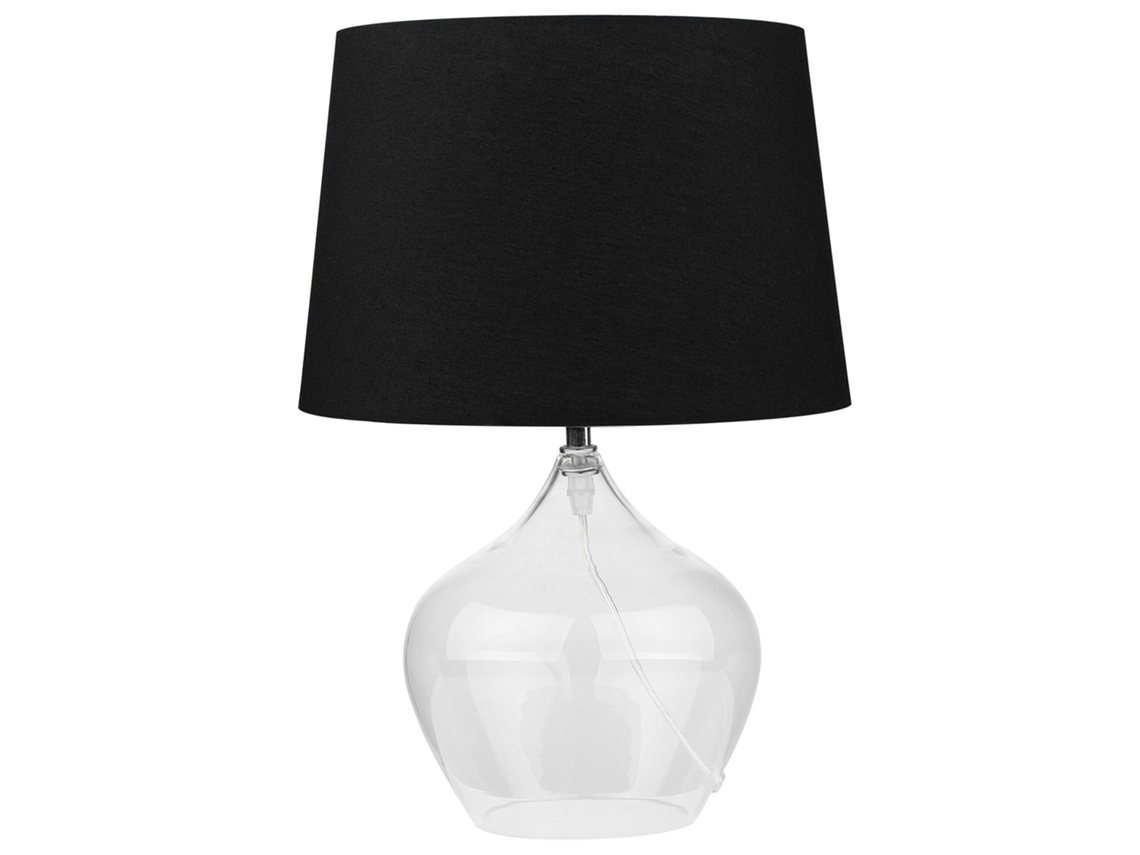 Candeeiro de mesa BELIANI Osum de Vidro Preto 30x30x45