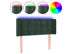 Led Headboard, Led Headboards Vidaxl Verde Veludo (83 X 16 X 78/88 Cm)
